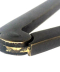 Close-up of Heavy Gauge Solid Brass Lid Stays Kickstand Set with Rich Bronzed Finish, showing pivot detail.