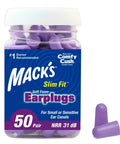 Slim Fit Soft Foam Earplugs 50 Pairs Small Size For Sleeping Snoring Traveling Concerts Shooting Sports Power Tools Made In USA Low Pressure Molded Foam For All Day Comfort in jar