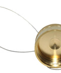 Top view of Metal Dust Cap And Plug Set For One And One Quarter Inch NPT Wet Line Wing Nut Hydraulic Quick Disconnect Coupler Brass