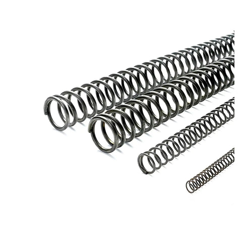 Heavy Duty Pro Grade Badass 65Mn Steel Compression And Tension Spring For Tough Automotive Fixes And Garage Mods Pack Of Five Solid Metal Coils layout view showing various lengths.