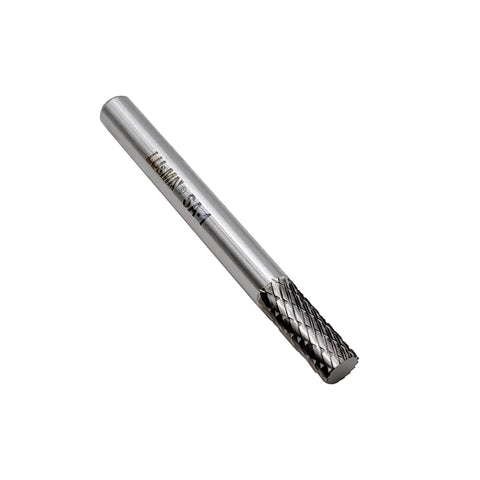 SA-1 Double Cut Cylindrical End Head Rotary Burr Set, 1/4 Inch Shank, 5/8 Inch Cutting Length, Tungsten Carbide