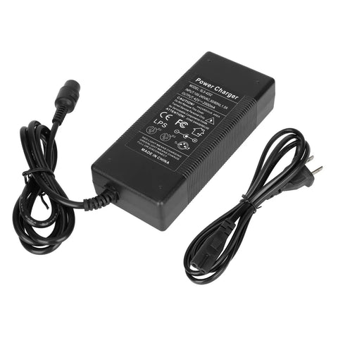 42V 2A Universal Battery Charger Adapter For 36V Lithium Battery Packs With 3 Prong Inline Connector Built In Overvoltage Overload Overheat Protection And Charge Indicator Red To Green For Electric Scooters