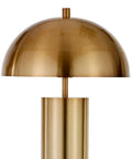 27 Inch Tall Brass Table Lamp With Metal Dome Shade For Nightstand Or Desk, Durable Metal Construction, Focused Downlight