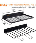 Heavy Duty Power Tool Organizer With Charging Station And Drill Holder Wall Mount Pegboard Style Garage Storage Shelves For Quick Access And Tidy Workshop Solid Metal Black, showing size dimensions