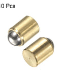 Heavy Duty Six By Seven Millimeter Brass Ball Point Spring Plungers 10 Pack with brass body and steel ball for reliable latching.