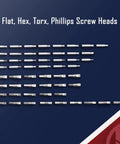 All-In-One Precision Quarter Inch Torque Screwdriver Set With Adjustable 10 To 70 Inch-Pounds, flat hex and Phillips bits