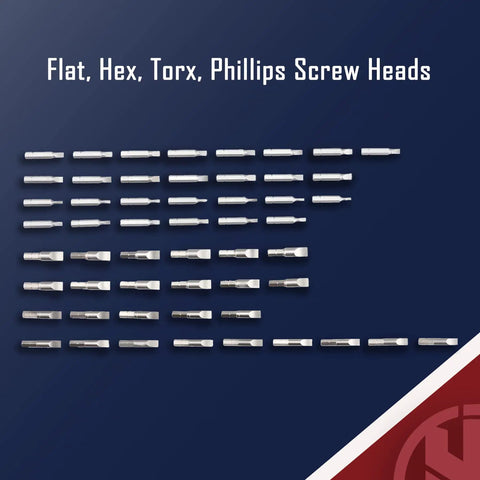 All-In-One Precision Quarter Inch Torque Screwdriver Set With Adjustable 10 To 70 Inch-Pounds, flat hex and Phillips bits