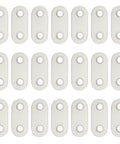 21 Pack Stainless Steel Straight Flat Brace Mending Plates with holes displayed on white background. Size 1.46 by 0.63 inch.