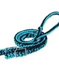 Braided Nylon Barrel Rein In Black, 1/2 Inch By 8 Feet, Easy Grip Knots For Secure Feel, Nickel Plated Bit Ends, Coiled View