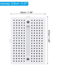 12 Pack Mini Solderless Breadboards With 170 Tie Points Self Adhesive Dope Prototyping Boards For Electronics Kits White ABS