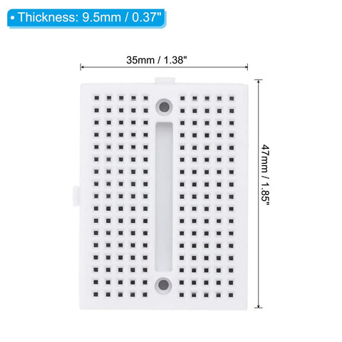12 Pack Mini Solderless Breadboards With 170 Tie Points Self Adhesive Dope Prototyping Boards For Electronics Kits White ABS