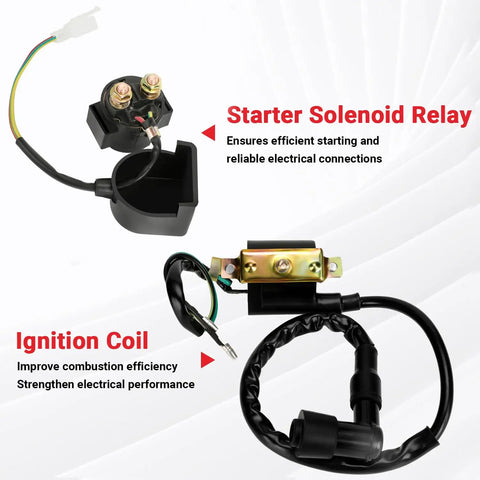 Ignition Coil Starter Solenoid Voltage Regulator CDI Kit for Chinese ATV Quad Dirt Bike Go Kart 4 Stroke Engines 90cc 110cc 125cc