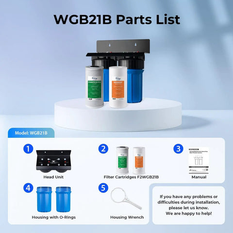 Two Stage Whole House Water Filtration System With 10 Inch Sediment Filter And CTO Carbon Filter No Fuss 1 Inch Inlet And Outlet