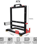 DIY Aluminum Open Frame PC Case Test Bench With Water Cooling Support Universal ITX MATX ATX EATX Motherboard Compatibility Unlimited GPU Length Open Air Chassis For Custom Builds And Server Setups shown with measurements.