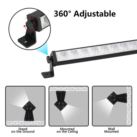 Bright 24W LED Shop Light With Six Point Five Foot Cord And On Off Switch 6000K Daylight White 5400 Lumens showing 360 adjustable mount