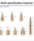 Heat Set Insert Tool Kit For 3D Printers TS101 TS100 936 Soldering Iron Adapter M2 To M8 Replacement Brass Knurled Nut