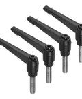 4 Pack Clamping Lever Handles M12 X 40Mm With 304 Stainless Steel Threaded Male Studs Adjustable Locking Quick Release Ratchet