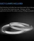 Stainless-steel duct clamps for Flexible 12-Inch Aluminum Ducting With Four Layer Protection, heavy duty vent hose installation