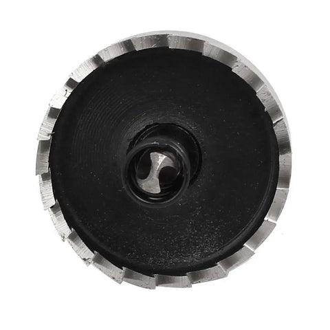 Top view of 38mm Hole Saw Kit With 70mm Long HSS Twist Drill Bits Spring Loaded Includes 6mm Drill Bit Two Hole Saws Two Hex Wrenches And Case