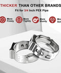 Three Quarter Inch PEX Cinch Clamps Rings 120 Pack Premium 304 Stainless Steel Crimping Rings For PEX Tubing And Pipe Fittings Heavy Duty Pinch Clamps For Leak Proof Connections