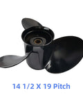 Mercury Fourteen And A Half By Nineteen Outboard Propeller With Hub Kit Three Blade Right Hand Pitch Nineteen Fifteen Spline Fits Black Max