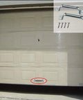 Heavy Duty Garage Door Pull Handles 2 Pack Replacement For Bottom Lift, Suitable For Sliding Barn Shed Doors, Solid Steel With Galvanized Finish, Corrosion Resistant, Easy Vertical Or Horizontal Installation, Silver installed on garage door