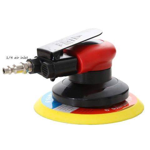 Lightweight 6 Inch Air Orbital Sander With Low Vibration And Low Center Of Gravity, Pro Grade Dual Action Pneumatic Palm Sander