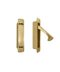 Forged Solid Brass Edge Pull For Sliding Pocket Doors, Self Retracting Latch, Flush With Door Panel, Hidden Screws, Polish Brass Finish