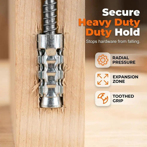 Fix Loose Hinges Quick With 100 Pack Of 6x14mm Door Screw Kit For Cabinet Repair And Stripped Thread Restoration Using Expansion Anchors For Super Secure Stability, metal anchor in wood