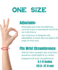 Hand adjusting 2 Pack Wrist Braces For Carpal Tunnel Tendonitis And Arthritis Pain Relief, Fits Both Right And Left Hands, text overlay about size.