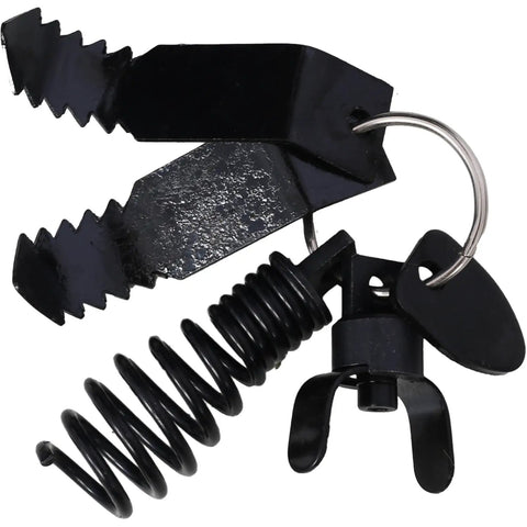 Badass Electric Drain Auger And Commercial Sewer Snake With 60 Foot Steel Cable Half Inch Four Cutter Head Foot Switch Plug In To Crush Stubborn Blockages Zero Hassle, close-up of four cutter head attachment.