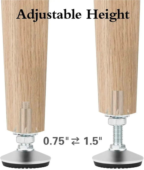 Swivel Adjustable Leveling Feet With T Nut Bolt 10 Pack for height tuning, showing 0.75 to 1.5 inch range, for stable mounts.