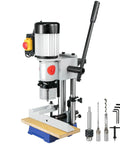 Beefy Benchtop Mortiser With Slick All Copper Motor And Sturdy Steel Arm for precise joins on various wood surfaces.