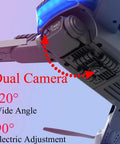 Close-up of dual camera on 360 Degree Obstacle Avoidance GPS Drone With 4K Camera For Grownups, showing wide angle and electric adjustment.