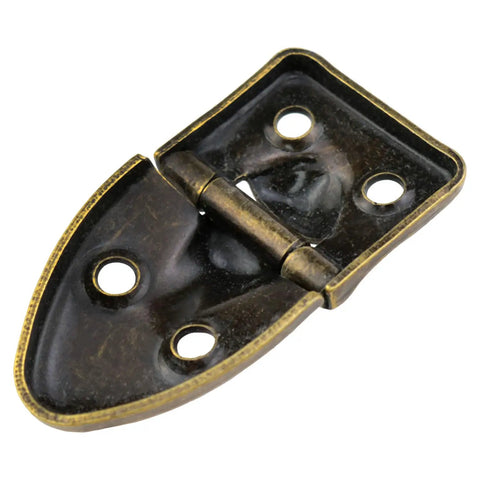 Built Tough Bronze 90 Degree Cabinet Door Flip Hinges With Screws Heavy Duty Metal Construction Smooth Swing Rust Resistant DIY Home Projects Top Tier Finish Quick Grab Hardware For Drawers close-up of hinge showing details.
