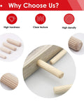 Fluted Wooden Dowel Pin Kit 255Pcs With Eight Sizes One Quarter Inch Five Sixteenth Inch Three Eighth Inch Handy For Crafts Furniture Doors DIYers Durable Straight Grooved Wood Dowels Perfect For Cabinet Making And Furniture Repair, fluted wood dowels in close-up