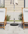 Heavy Duty Round Black Granite Umbrella Base For Outdoor Patios And Tables, Built To Last For Maximum Stability In Wind And Rain