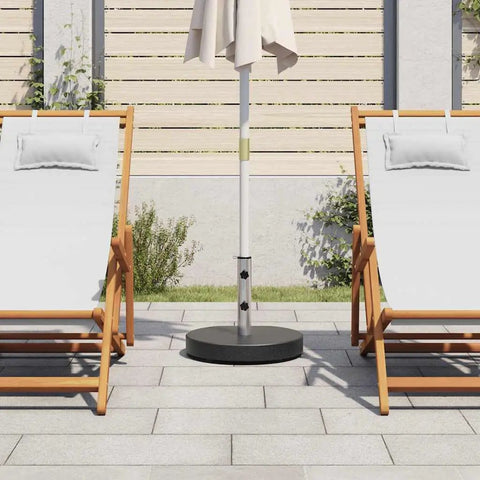 Heavy Duty Round Black Granite Umbrella Base For Outdoor Patios And Tables, Built To Last For Maximum Stability In Wind And Rain