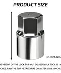 Toyota D-Wheel Locking Lug Nut Removal Tool Key display with hexagonal socket size specifications. Heavy-duty automotive tool.