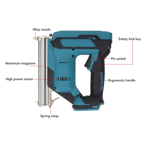 Lightweight Cordless Brad Nailer With Rechargeable 8V Battery For Smooth Trim Work And Furniture Assembly Knock It Out On Job Sites With No Sweat Ergonomic Grip Cord Free Design For Fast Diy Carpentry