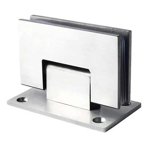 Soft Close Stainless Steel Shower Door Hinges Two Pack For Frameless Glass 8 To 10 mm 180 Degree Clamp Mount