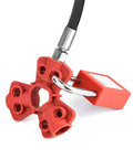 Pneumatic Quick-Disconnect Lockout Kit Pack Of 6 Fits 1/4 In 3/8 In And 1/2 In Male Connectors With Rugged Nylon Construction shown in use