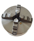 4-jaw lathe chuck, 125mm metal self-centering jaws, front view