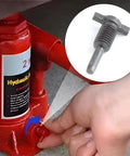 Hand using 2 Ton Vertical Hydraulic Bottle Jack Repair Kit With Oil Seal And O Ring Replacement Parts For Quick Leak Free Lifting And Easy DIY Maintenance, inserting part.