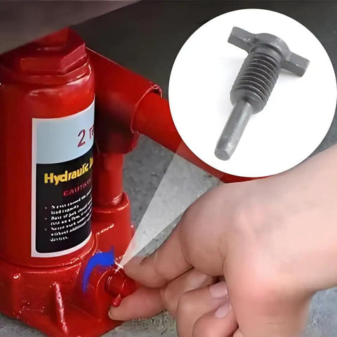 Hand using 2 Ton Vertical Hydraulic Bottle Jack Repair Kit With Oil Seal And O Ring Replacement Parts For Quick Leak Free Lifting And Easy DIY Maintenance, inserting part.