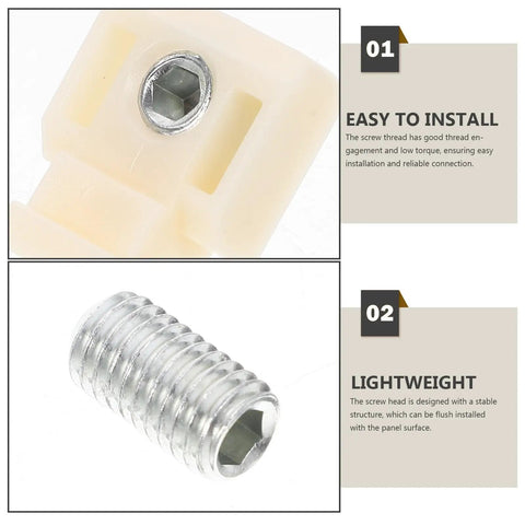 30 Piece Nylon Base Mounting Screws For Control Cabinets Panel Surfaces showing white nylon fastener and flanged screw for easy installation.