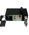 Heavy Duty Electric Terminal Crimping Machine Gets The Job Done Right With Seven Quick Swap Dies And Lightning Fast Motor For Secure Wire Connections On Flag And Insulated Terminals 220V, showing buttons and pedal.