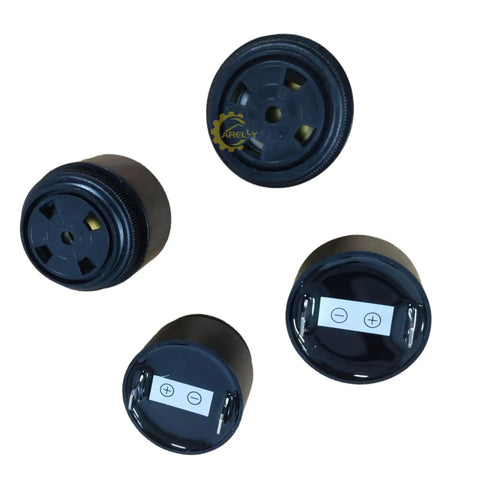 Slick Drop In Replacement Steady Tone Alarm High Power Beacon For Genie Vertical Mast And Scissor Lifts Hard Hat Ready Warning Signal Compatible With GR And QS Models DC 6 To 30V featuring four black battery connectors.
