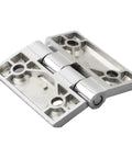 Rotating Concealed Door Hinges 1 Pack, Zinc Alloy Butt Hinge, Silver Aluminum Finish, shown flat with mounting holes