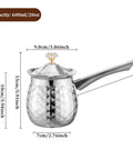 Stainless Steel Turkish And Arabic Coffee Pot 600ml 20oz Cezve Briki Ibrik With Eagle Spout Comfortable Handle Dustproof Lid